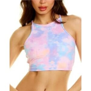 LoveShackFancy x BEACHRIOT Anna Tank Crop Top Activewear Athletic Tie Dye Small
